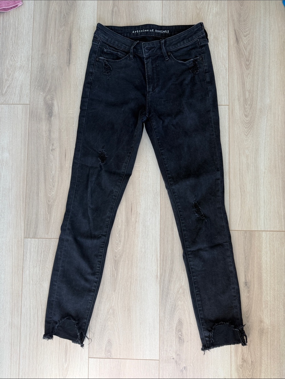 Articles of Society Black Ripped Skinny Jeans - Women's